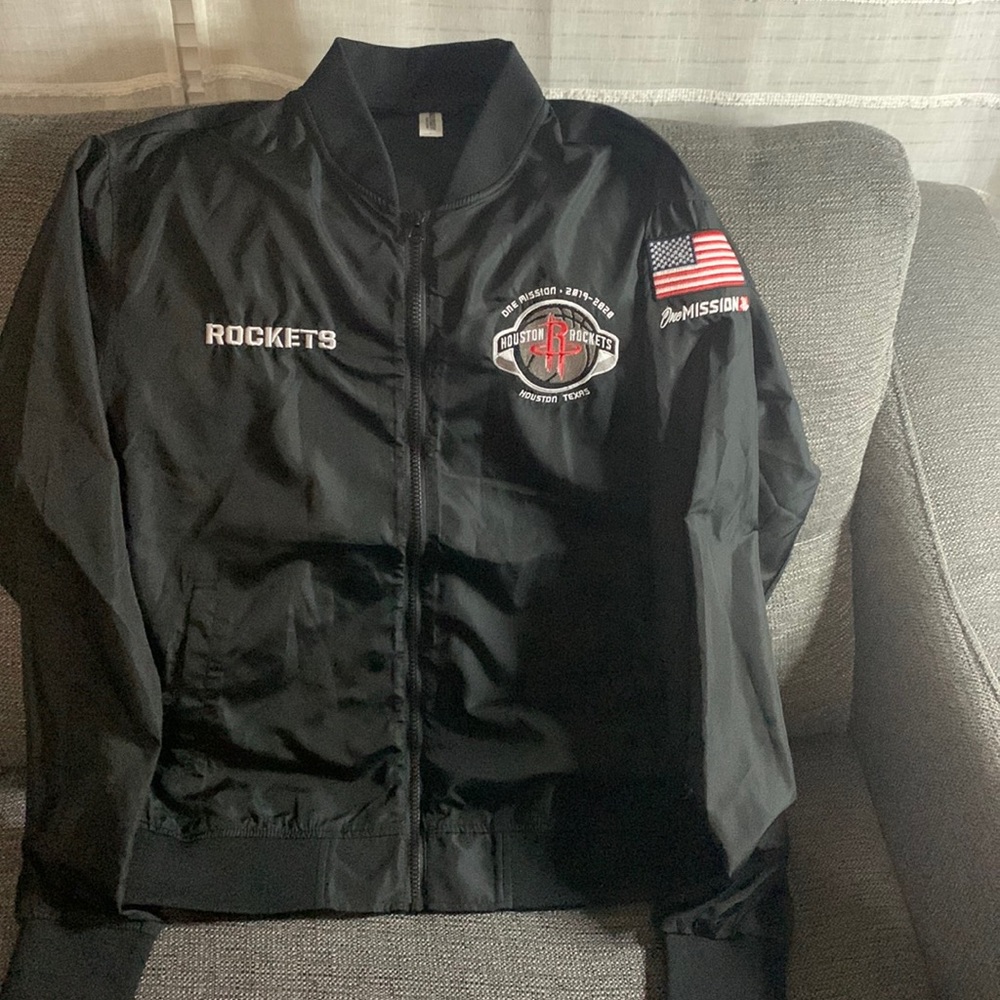 Independent Trading Company - Houston Rockets, Size L, Black Lightweight Jacket